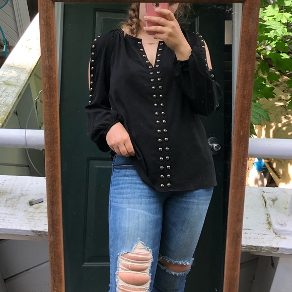 Stud Cold Shoulder Top